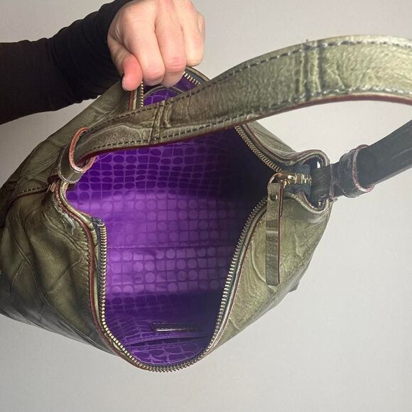 Kate Spade Olive Green Crocodile Leather Hobo Bag - Picture 7 of 8